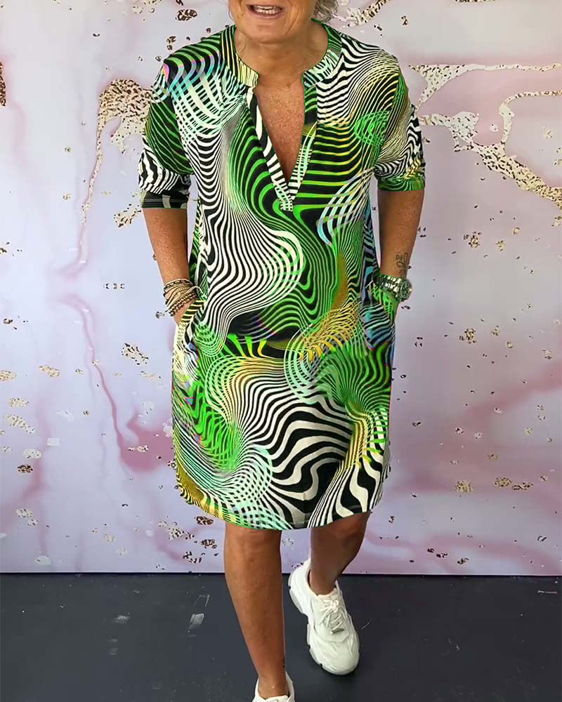 Ria | Colorful V-neck Dress