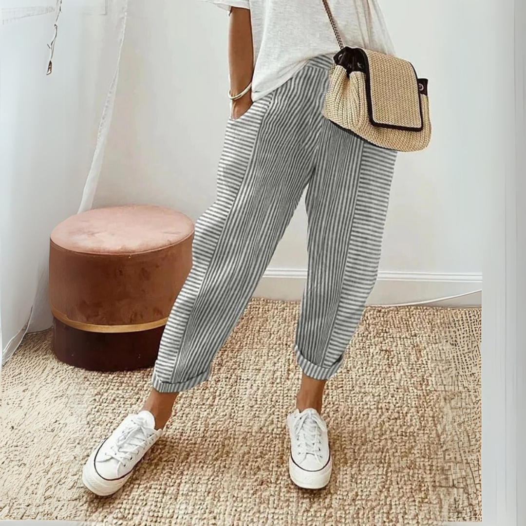 Harper – Striped Casual Linen Trousers