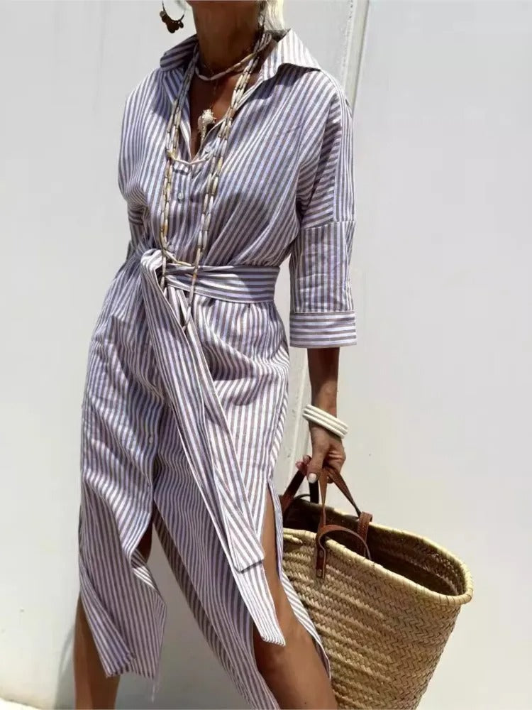 Alberta – Striped Shirt Dress