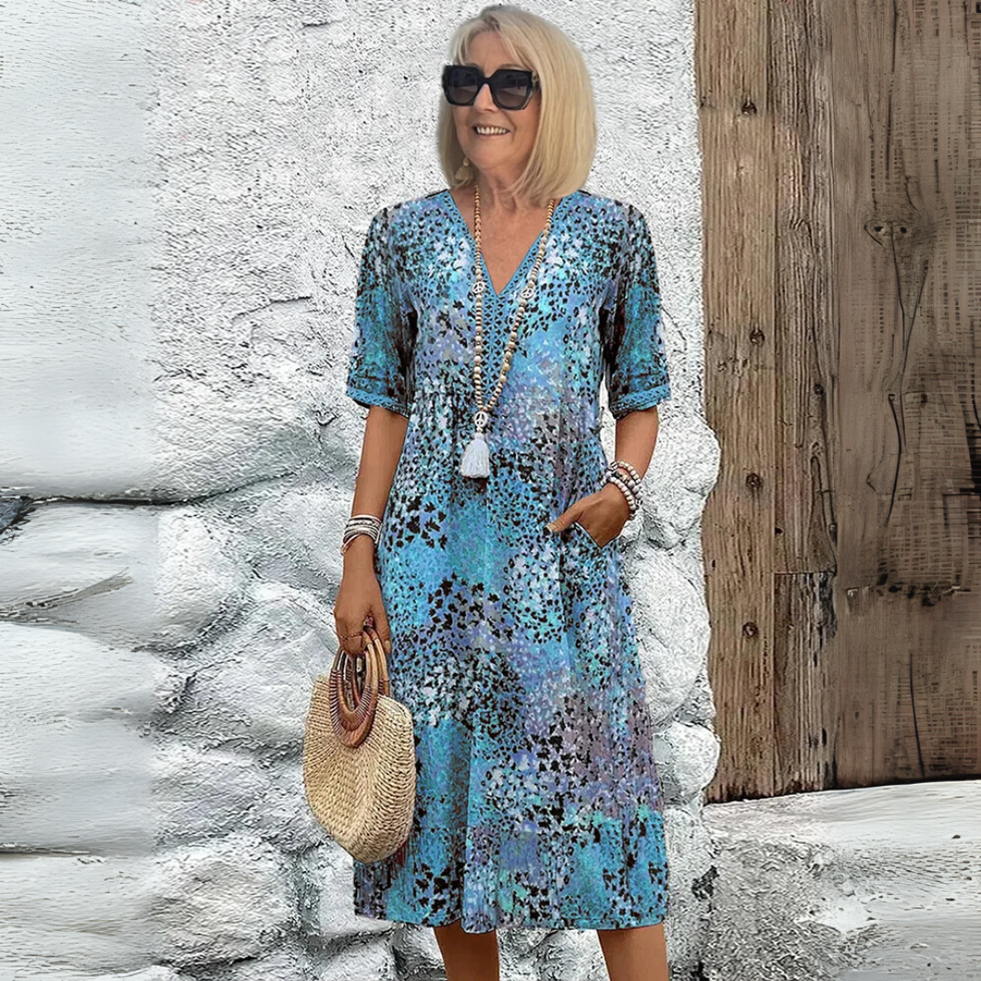 Eleanor - Printed Boho Midi Dress
