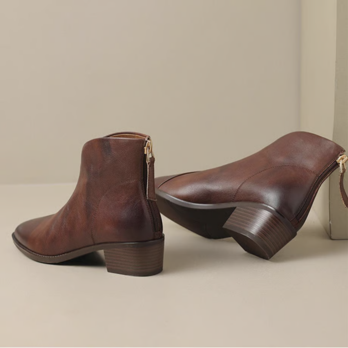 Anita | Luxury ankle boots with low heels