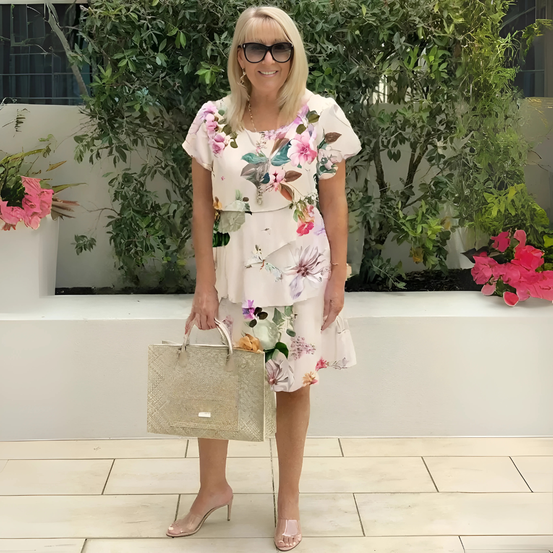 Lillian - Layered Ruffle Midi Dress