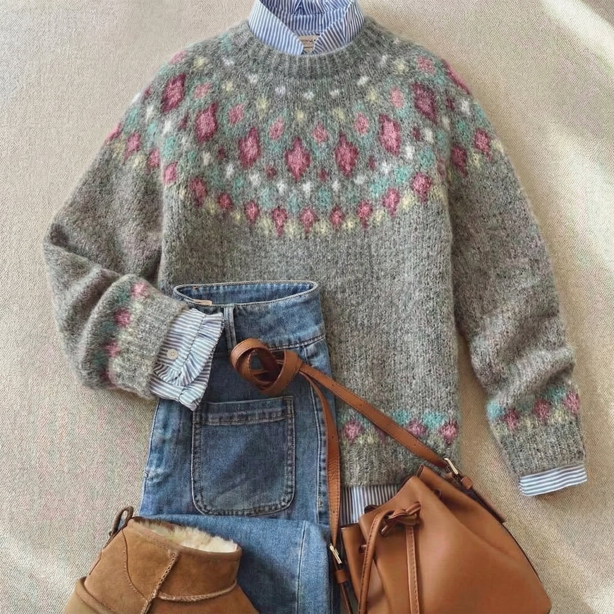 Maurine | Vintage Nordic Pattern Jumper