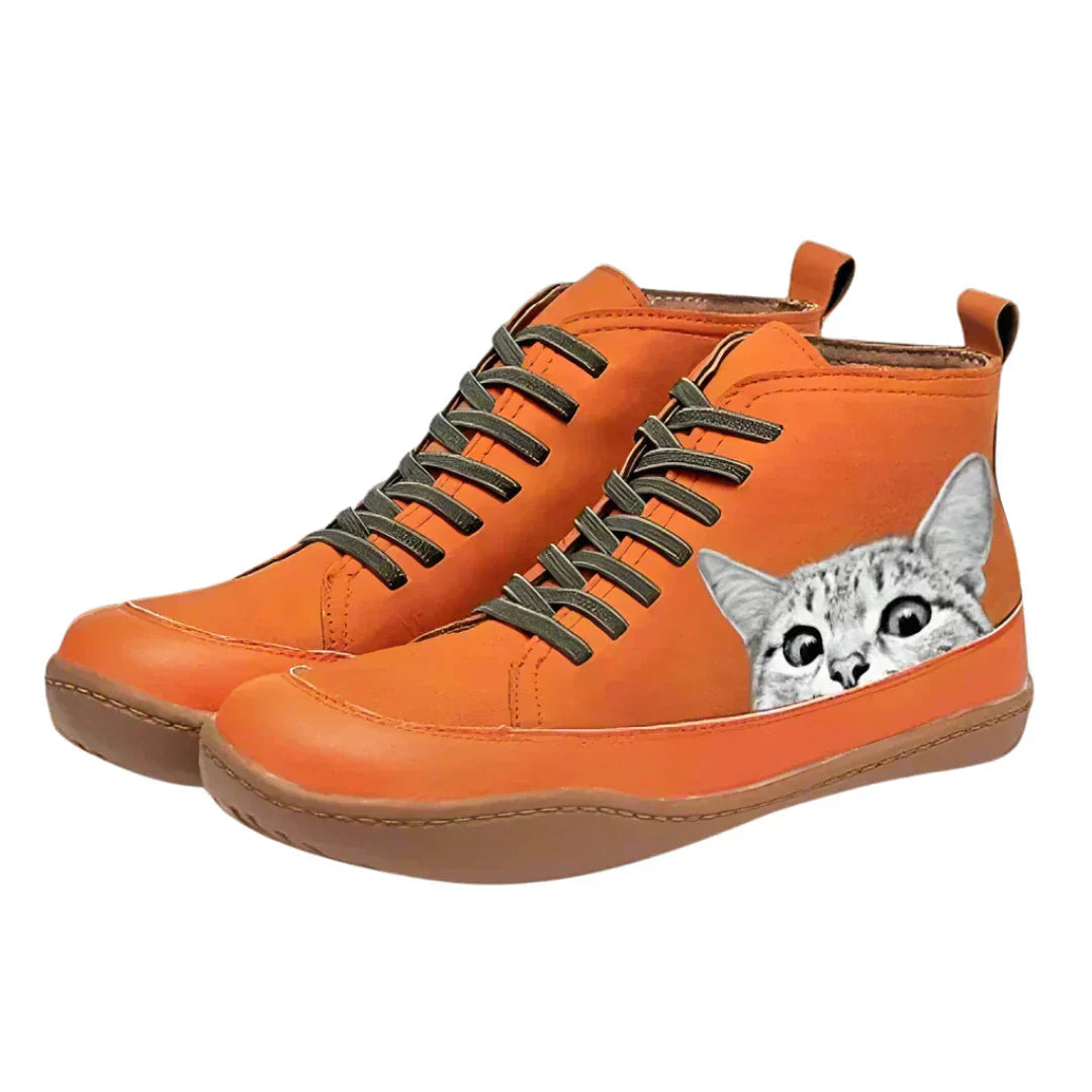 Katherine | Leather Ankle Boots for Cat Lovers