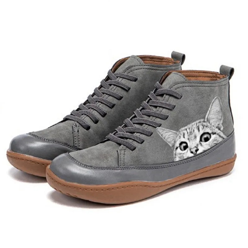 Katherine | Leather Ankle Boots for Cat Lovers