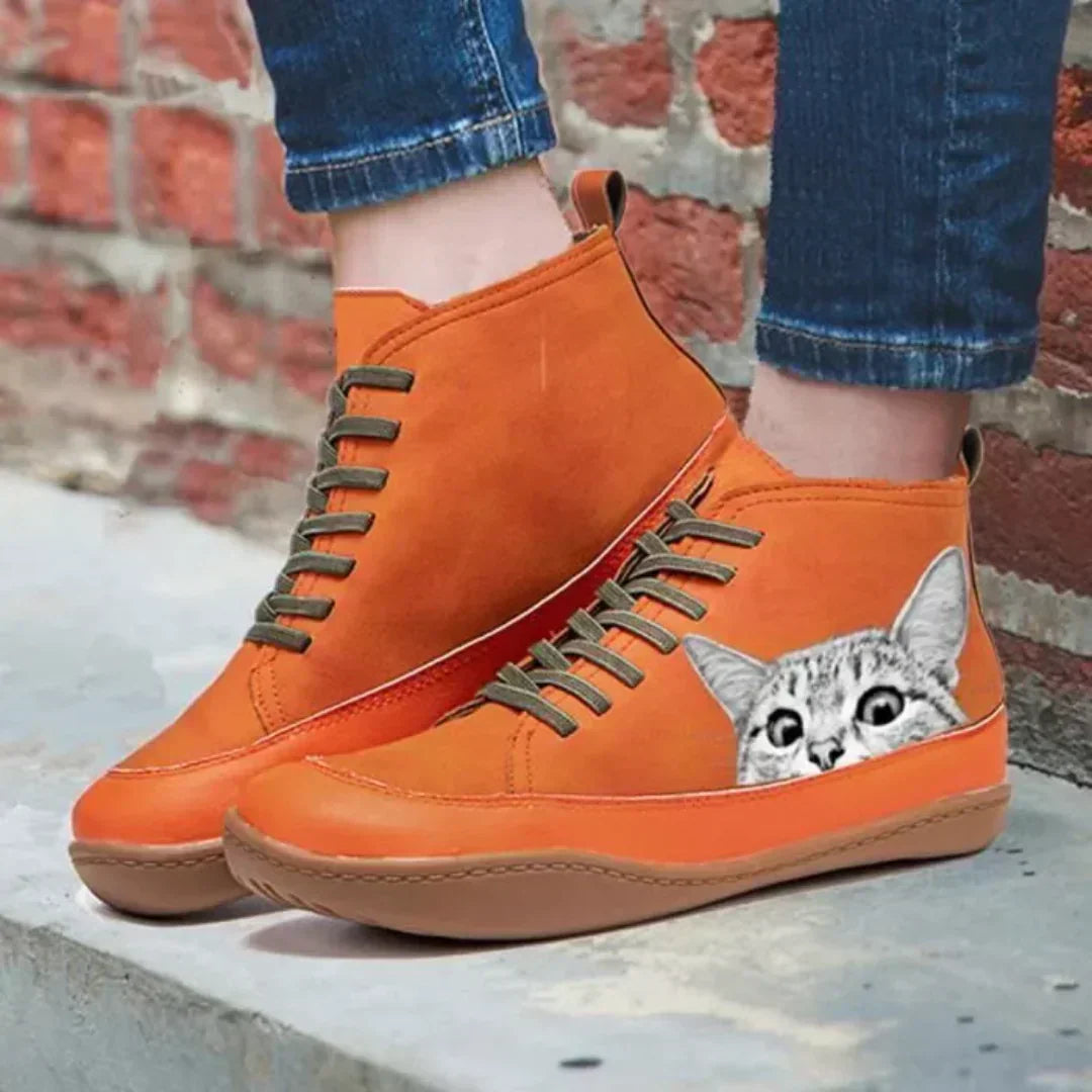 Katherine | Leather Ankle Boots for Cat Lovers