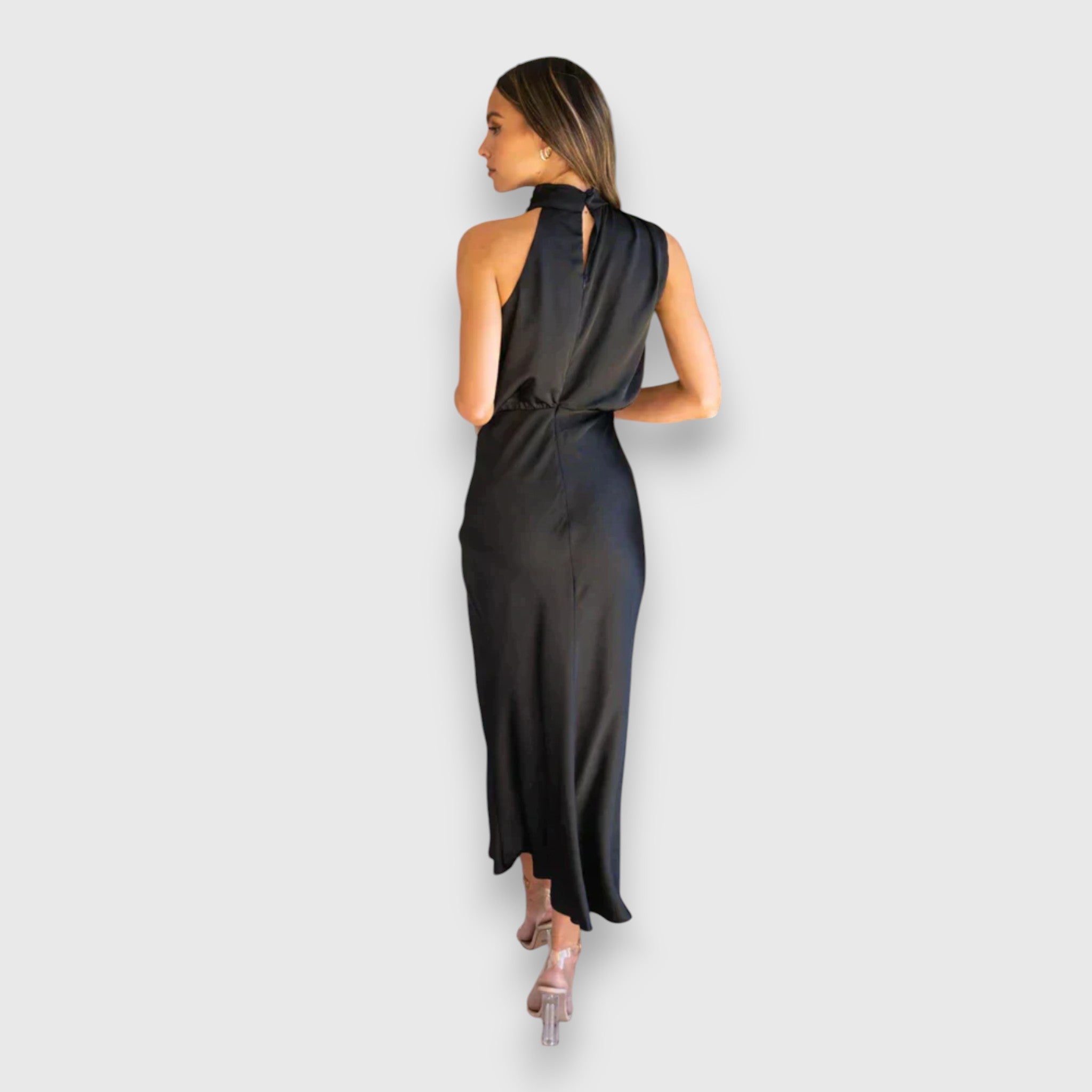 Brielle – Satin Halter Midi Dress