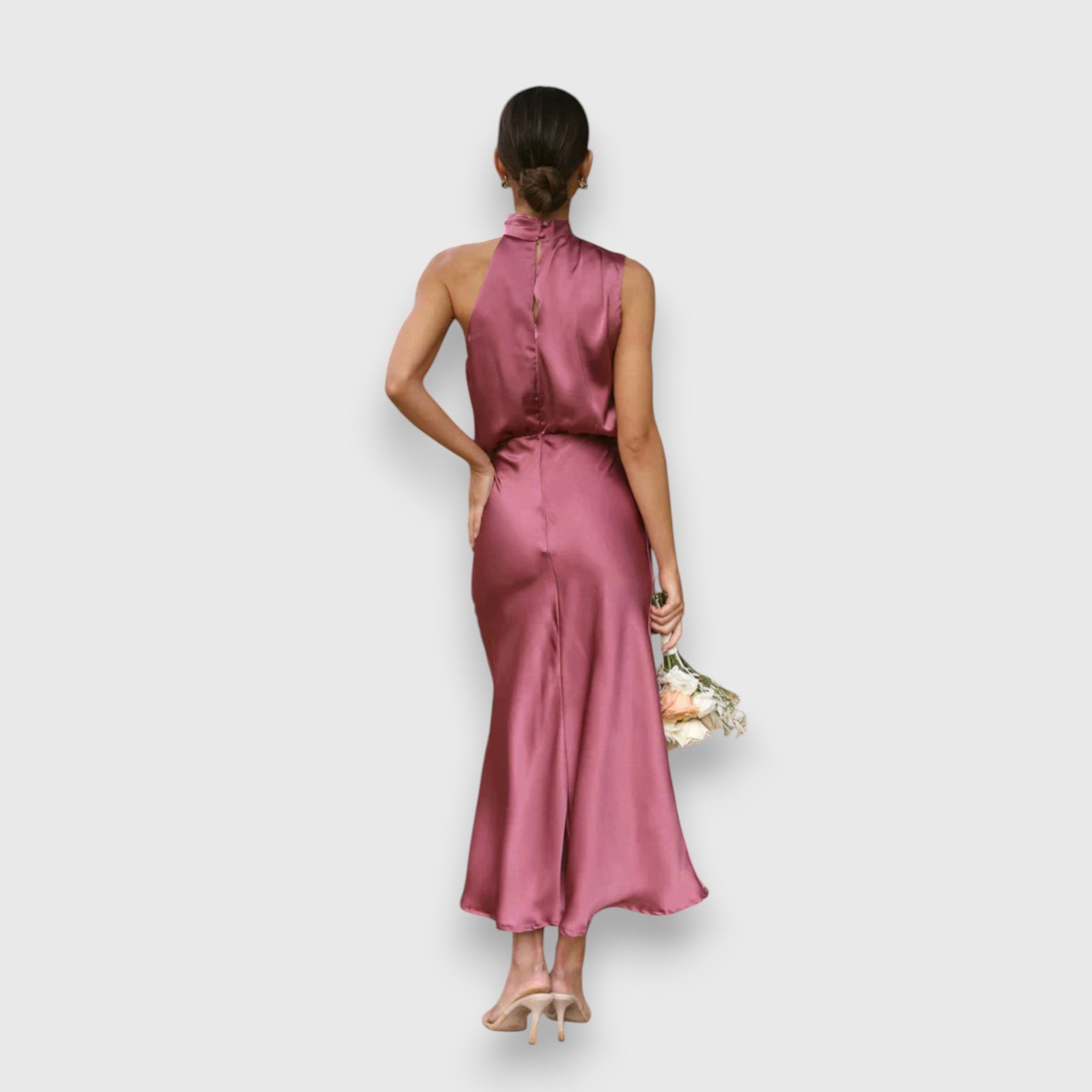 Brielle – Satin Halter Midi Dress