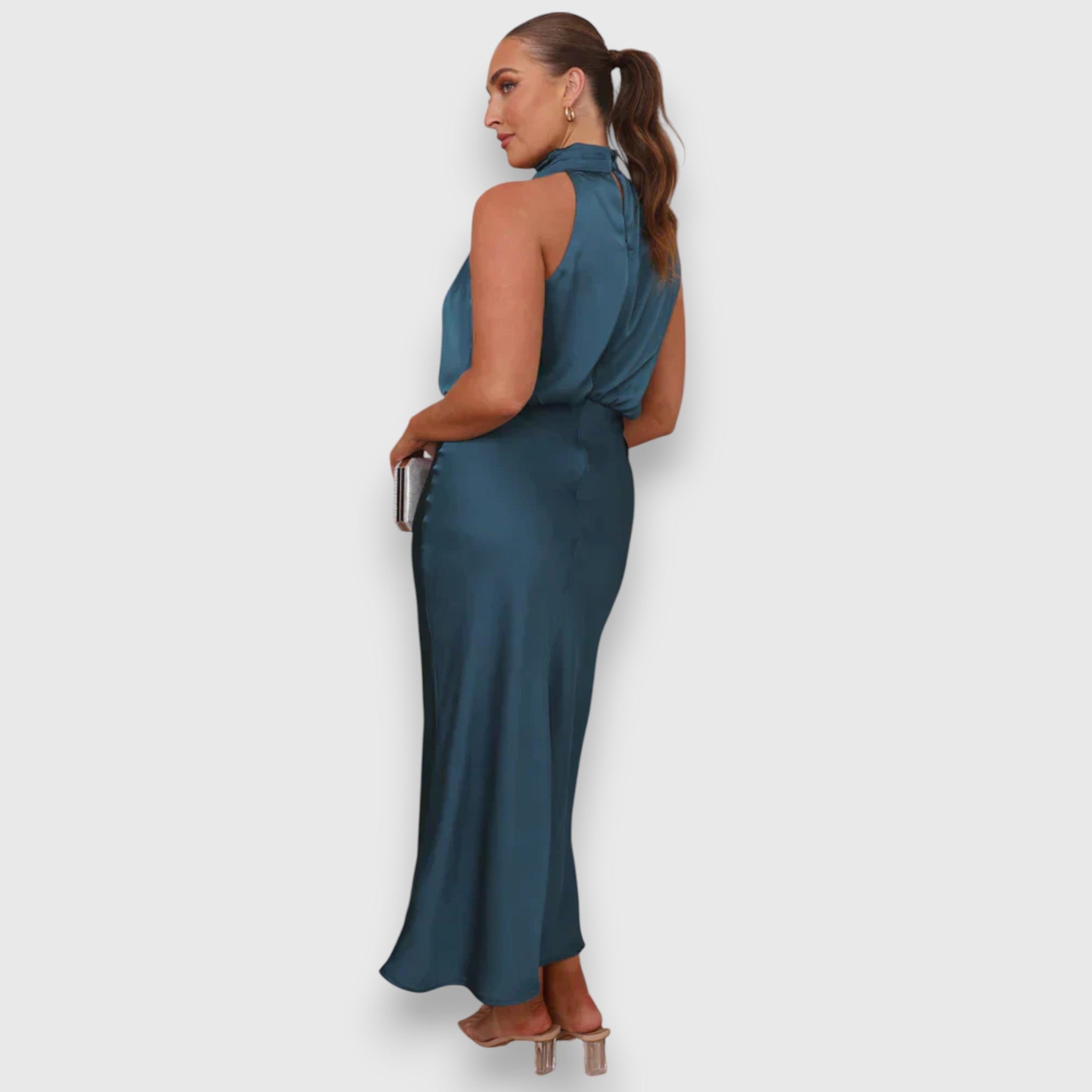 Brielle – Satin Halter Midi Dress