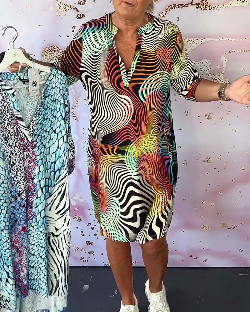 Ria | Colorful V-neck Dress