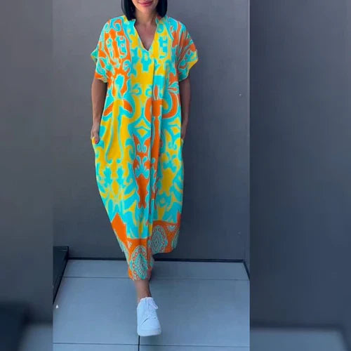 Solea – Vibrant Boho Maxi Dress