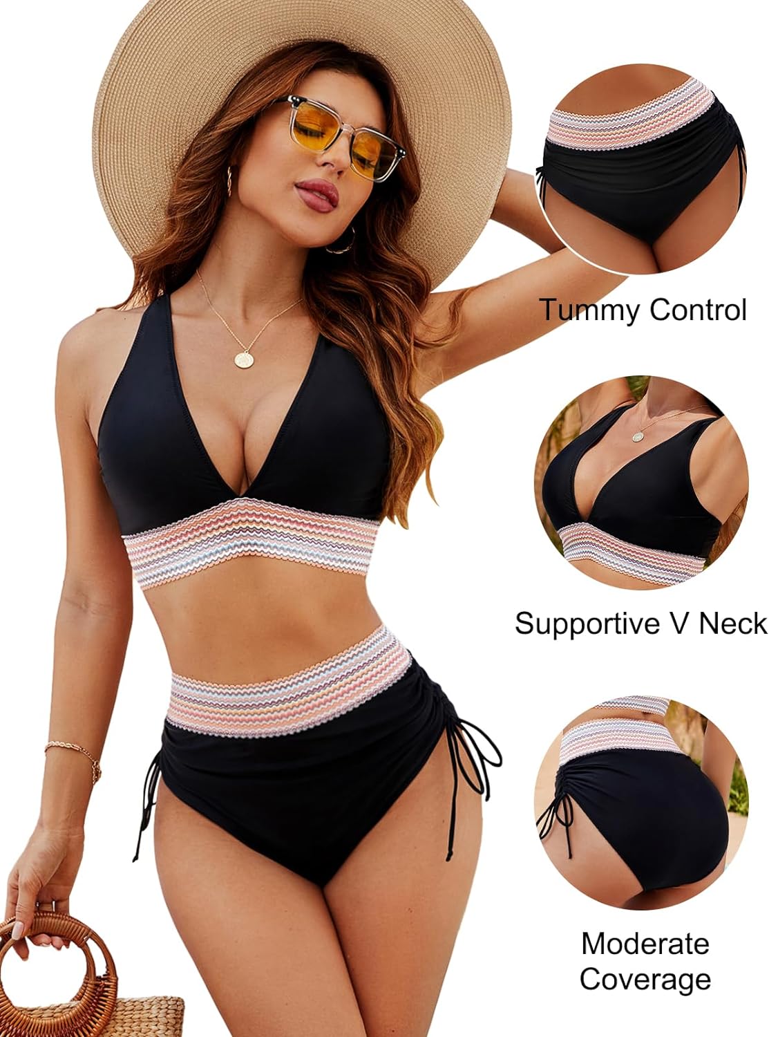 Sienna – High Waist Colourblock Bikini Set