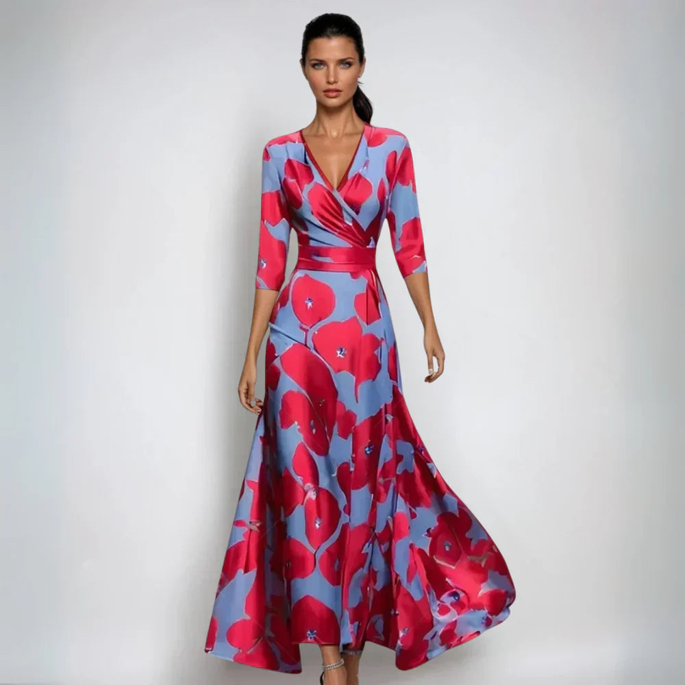 Celeste – Printed Wrap Maxi Dress