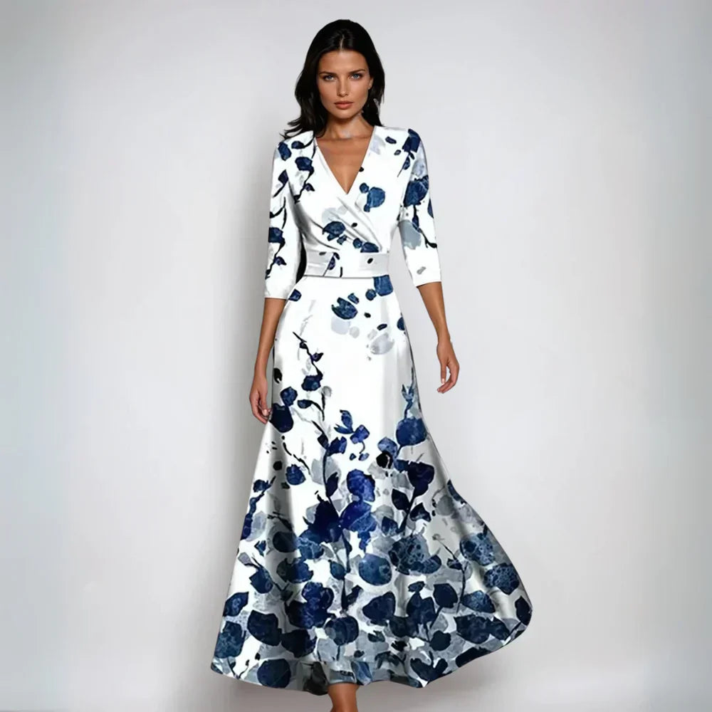 Celeste – Printed Wrap Maxi Dress