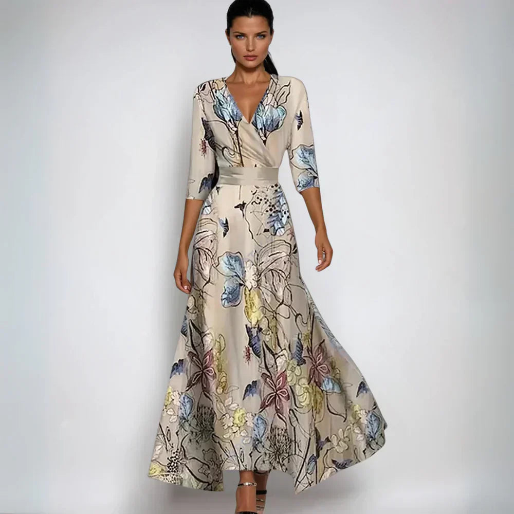 Celeste – Printed Wrap Maxi Dress