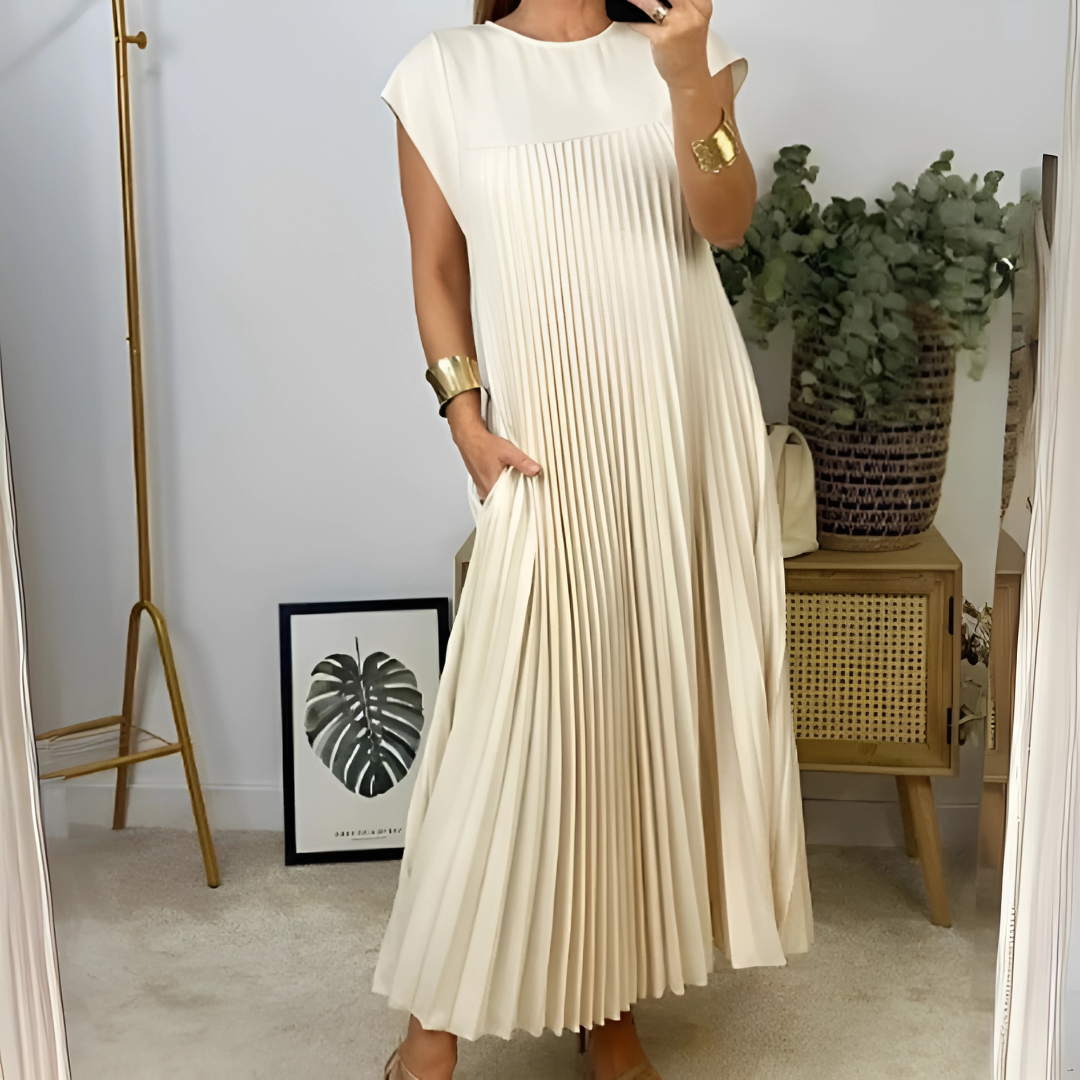 Elena – Pleated Maxi Dress