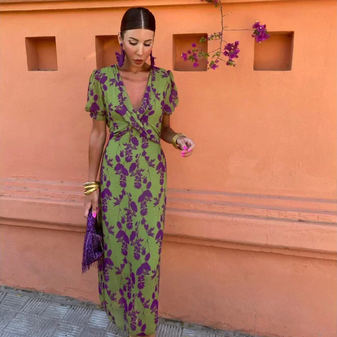 Elodie – Floral Twist Midi Dress