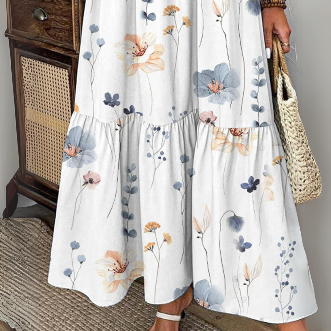 Elowen – Floral Button-Up Midi Dress