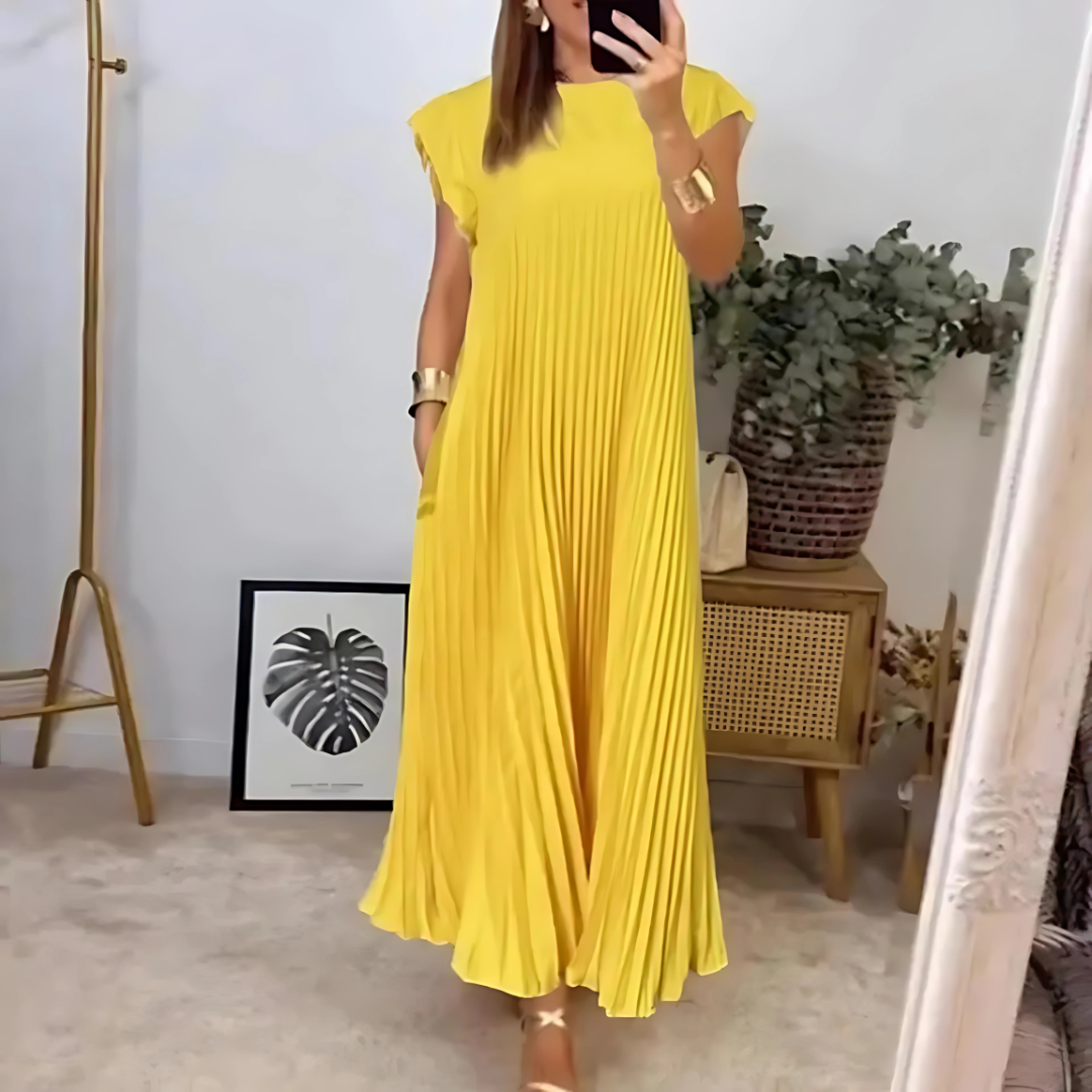 Elena – Pleated Maxi Dress