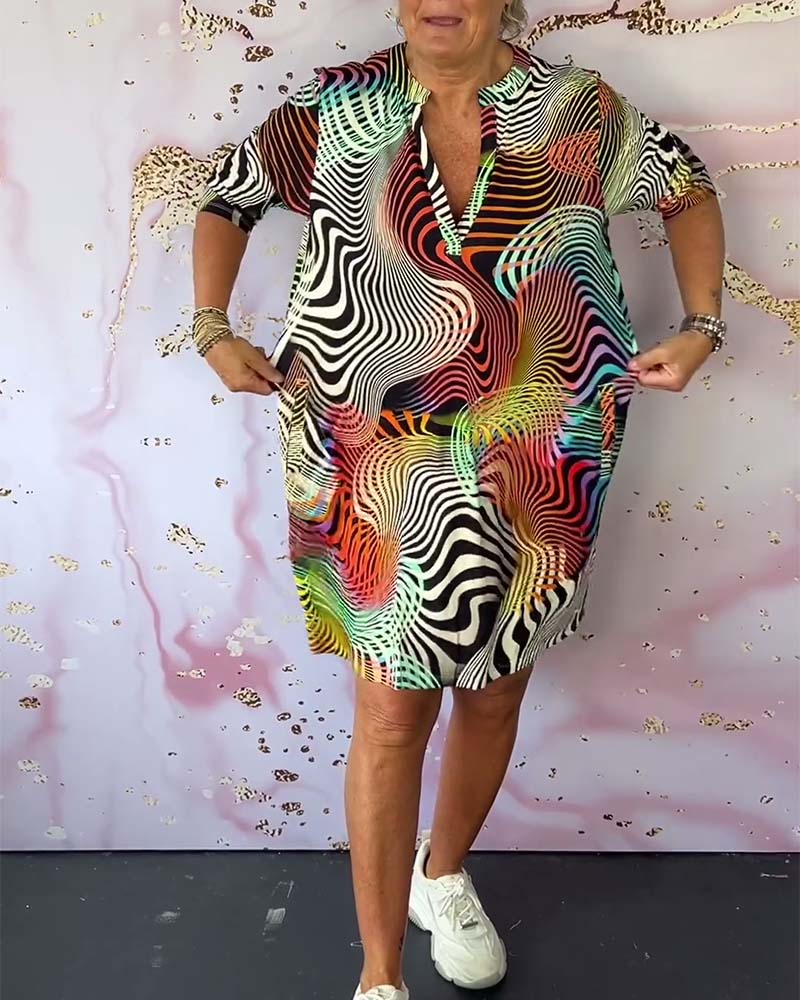 Ria | Colorful V-neck Dress