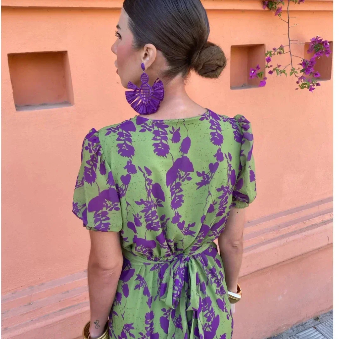 Elodie – Floral Twist Midi Dress