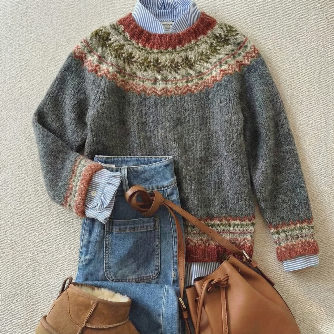 Maurine | Vintage Nordic Pattern Jumper