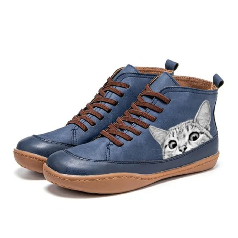 Katherine | Leather Ankle Boots for Cat Lovers