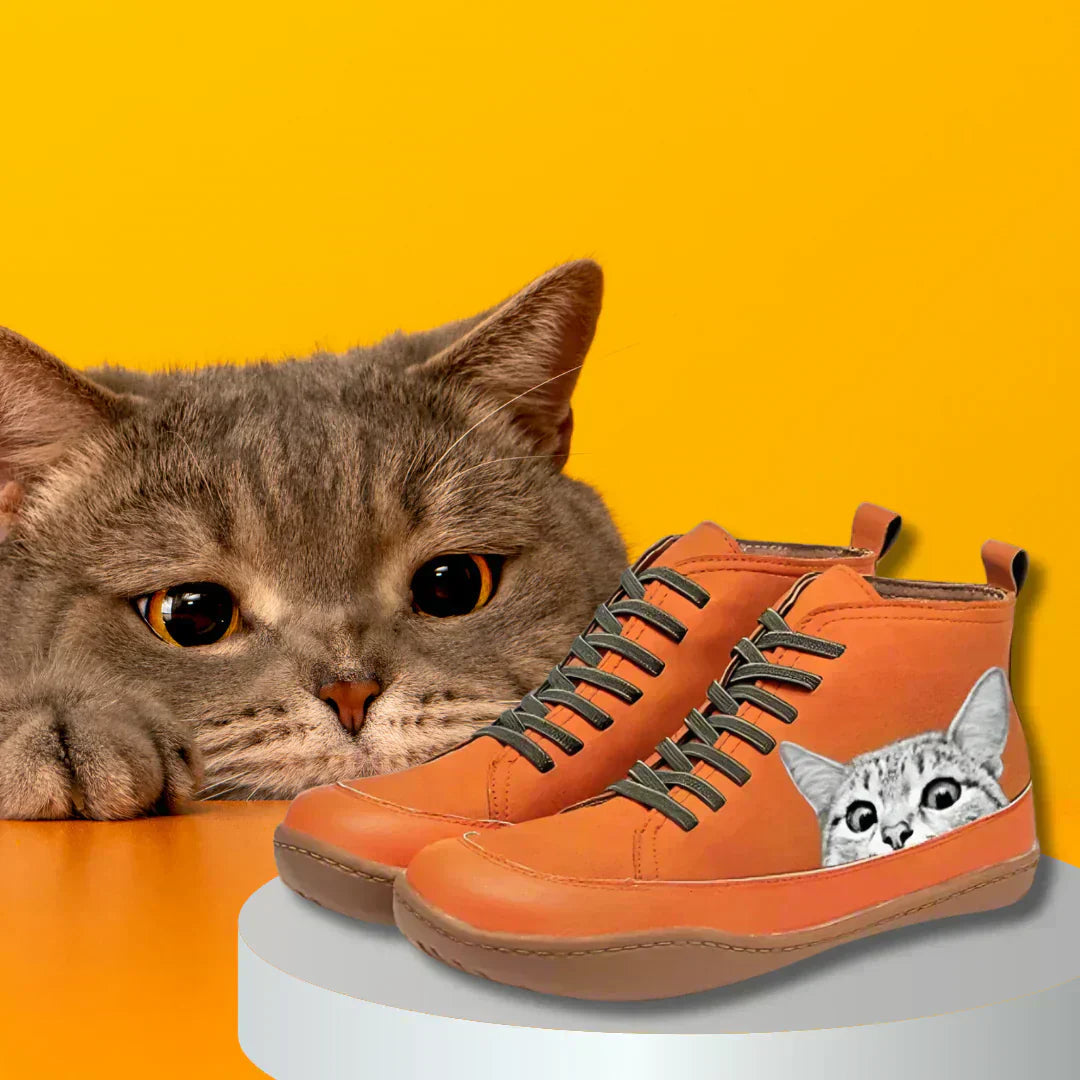 Katherine | Leather Ankle Boots for Cat Lovers