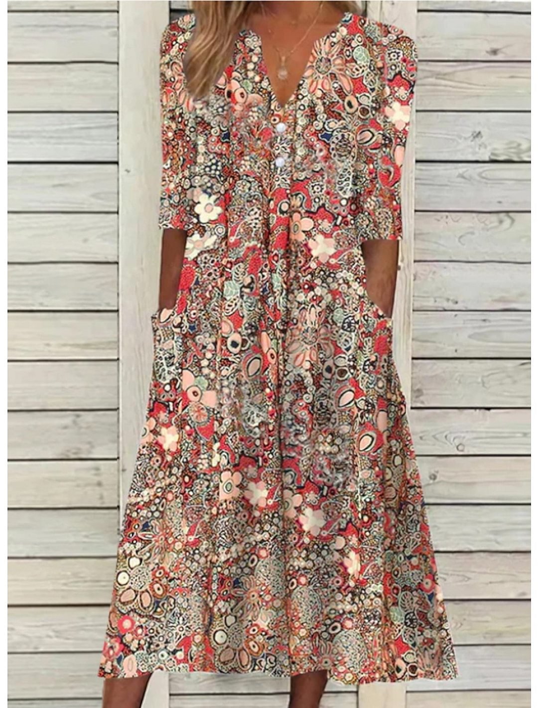 EMILY | ELEGANT SUMMER DRESS WITH BELLY COVER
