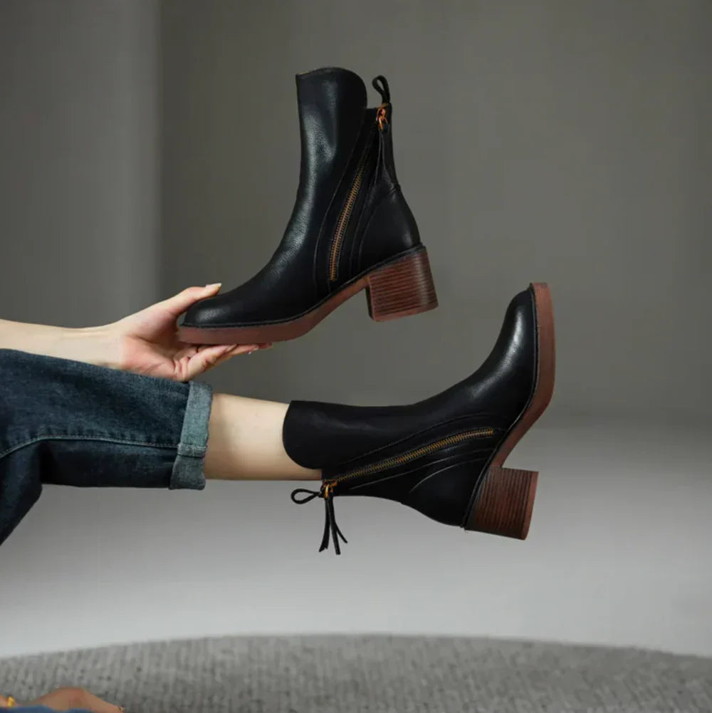 LEONÉA™ | LEATHER ANKLE BOOTS