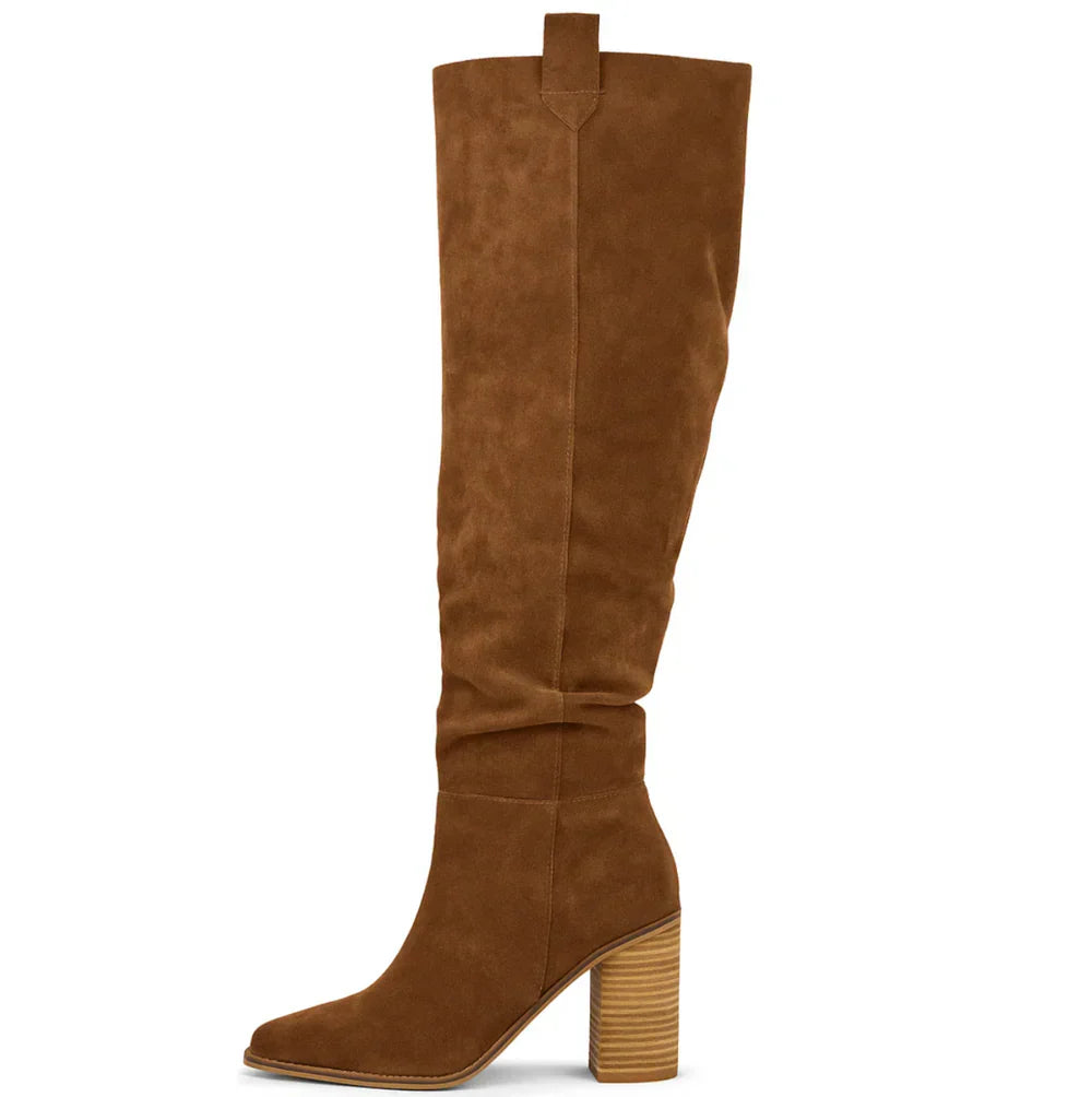 SUEVIA™ | SUEDE BLOCK HEEL BOOTS