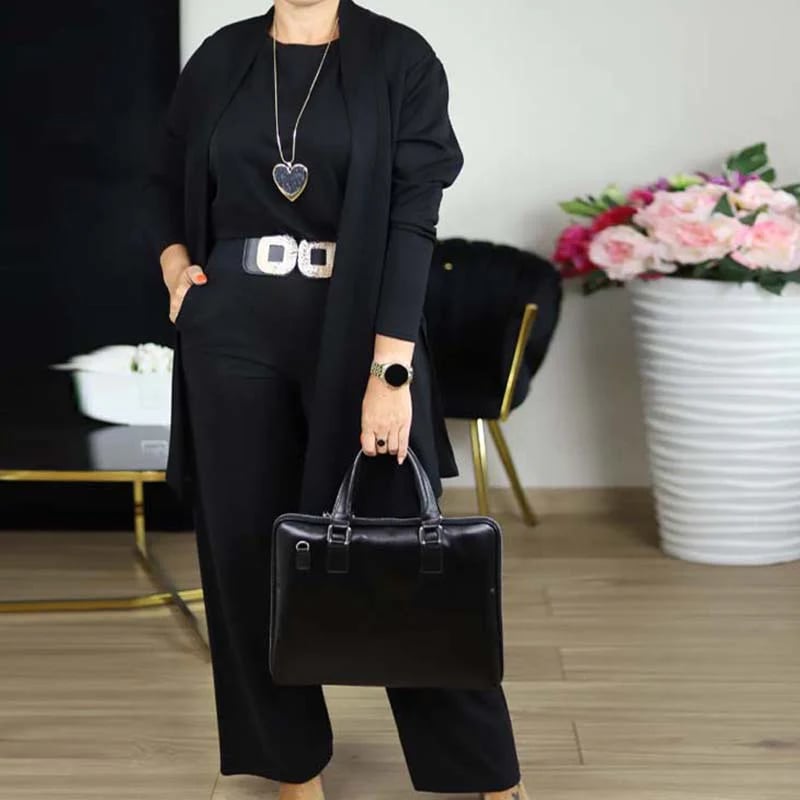 ⏳Limited Time Special Offer⏰Elegant 3-Piece Set Including Long Cardigan, Top, and Pants💞