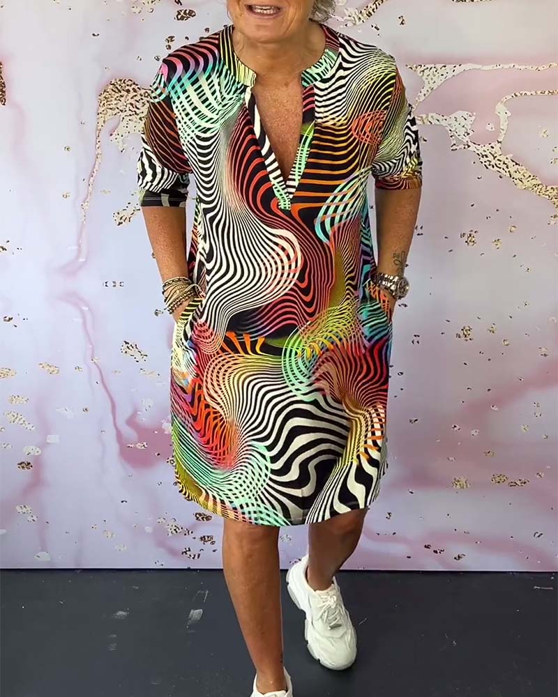 Ria | Colorful V-neck Dress