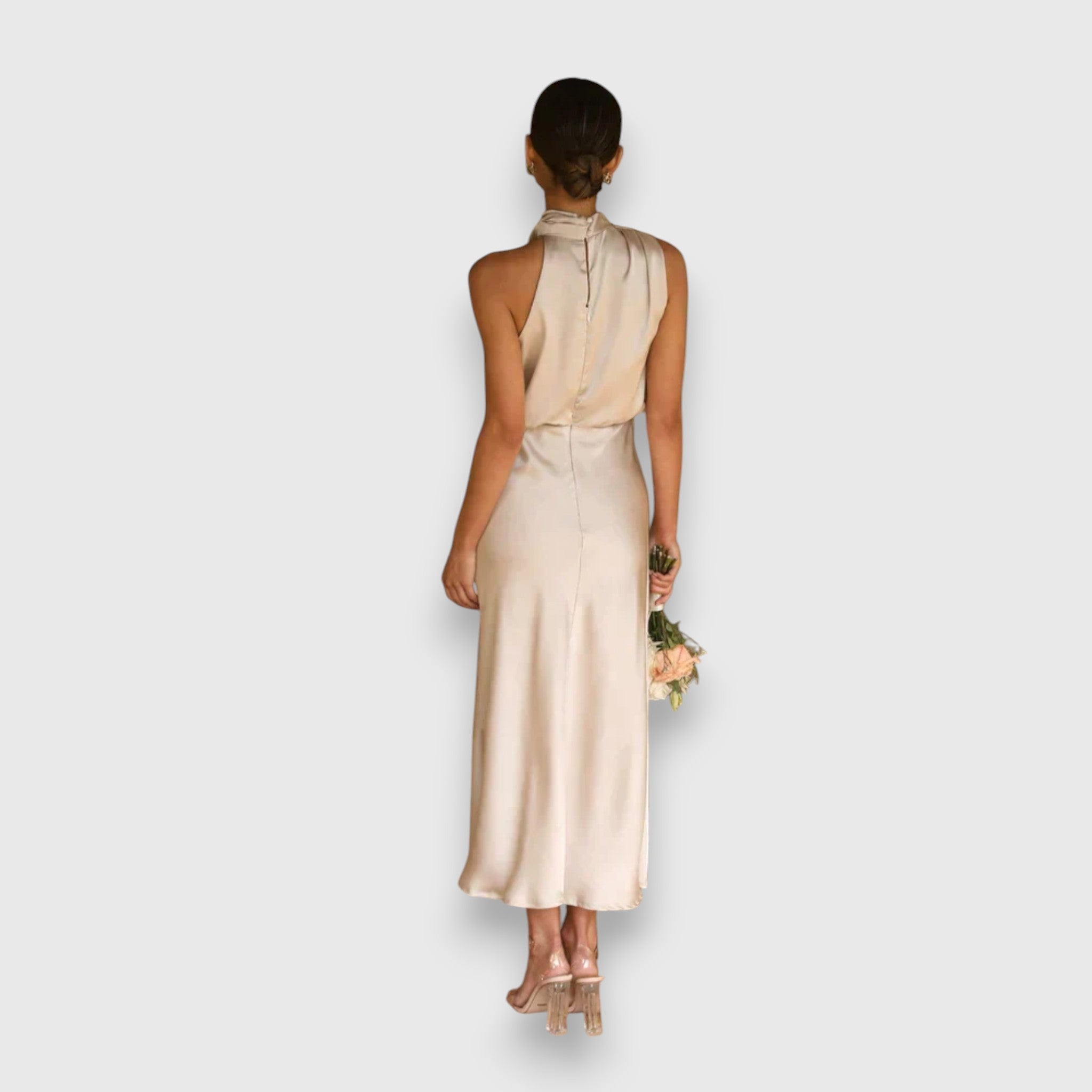 Brielle – Satin Halter Midi Dress